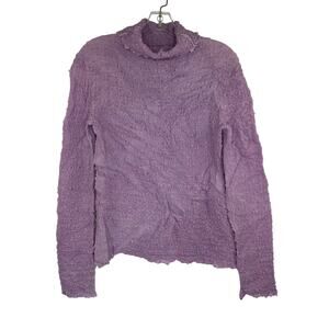 Liena Dieck wearable art crinkle blouse lilac Women's size XS/S